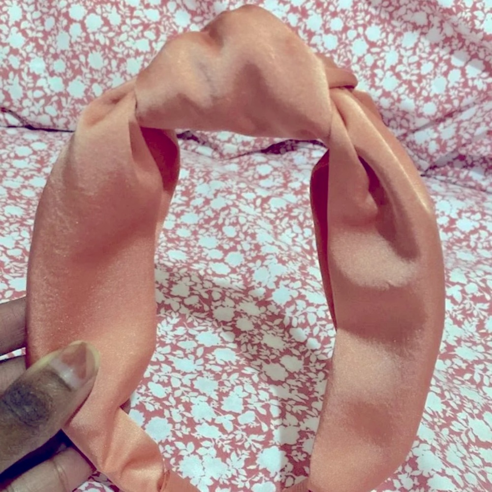 H&M Blush Satin Bow Headband